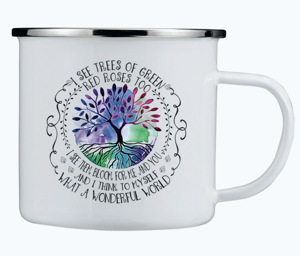 What A Wonderful World Enamel Mug